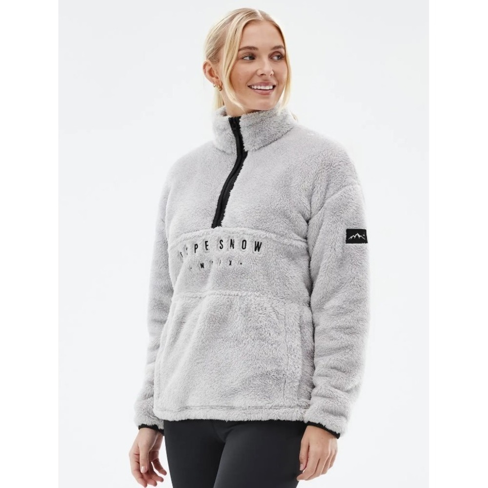 Dope Snow MMIX‎ Jacket Women's Small S Grey Pile Fleece 1/2 Zip Pullover Sweater